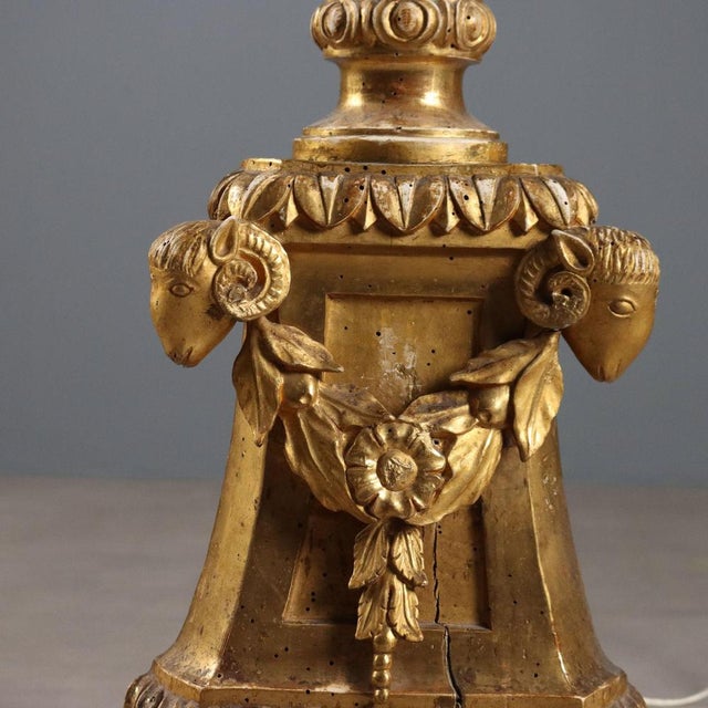Italian Golden Wooden Torchlight For Sale - Image 6 of 12