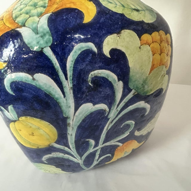 Blue Vintage Italian Ceramic Table Lamp For Sale - Image 8 of 12