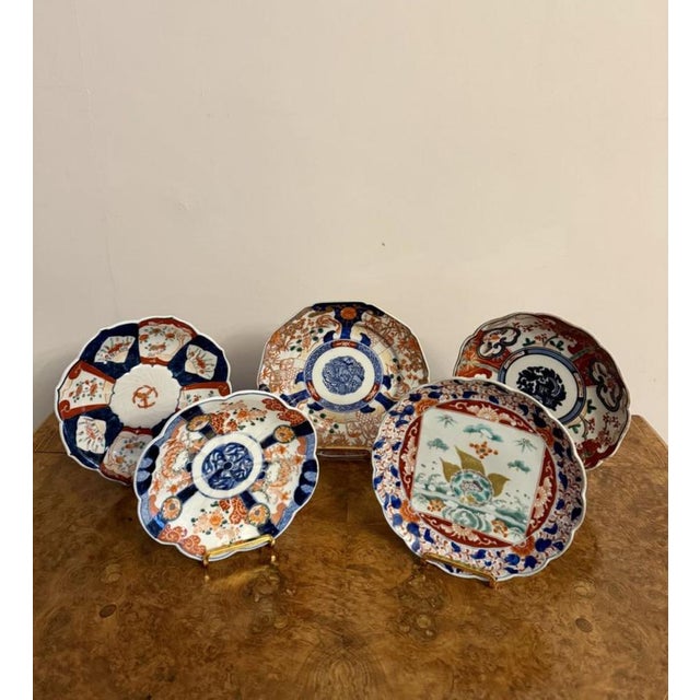 Antique Japanese Imari Plates, 1900, Set of 5 For Sale - Image 9 of 9
