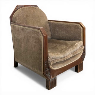 Art Deco Mahogany Lounge Chair For Sale