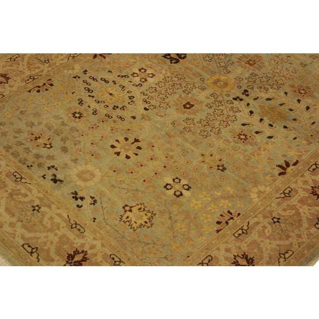 1980s Semi Vintage Lt. Blue/Lt. Tan Turkish Hand-Knotted Rug -4'3 X 6'1 For Sale In New York - Image 6 of 8