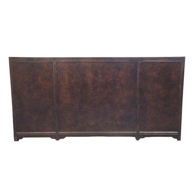 Baker Furniture Burled Walnut Asian Ming Chinoiserie 60" Executive Office Desk For Sale - Image 11 of 12