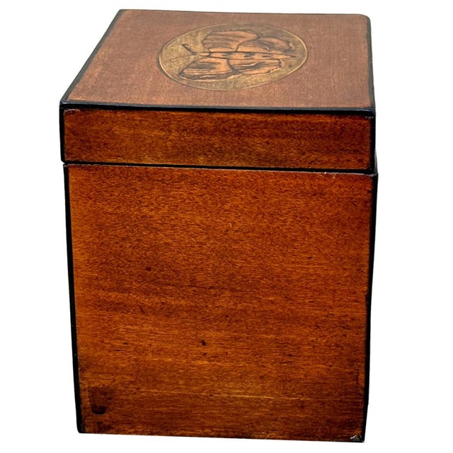 Wood Georgian Satinwood Tea Caddy Butterfly Inlay, 1790 For Sale - Image 7 of 13