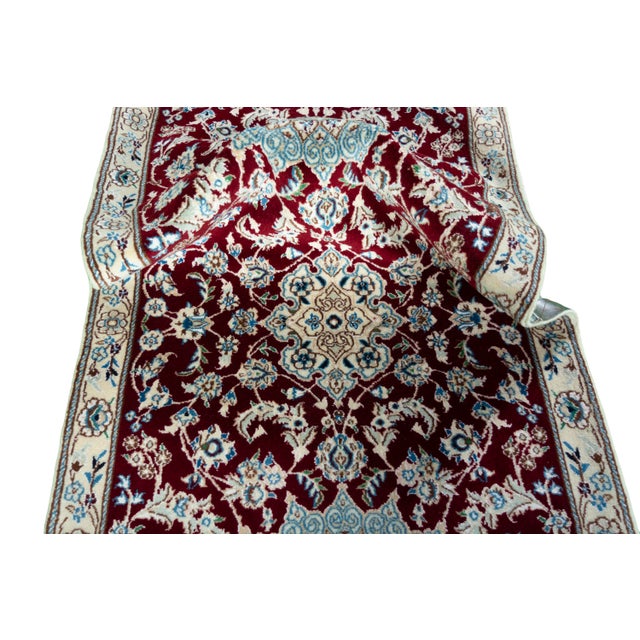 Hand-Knotted Runner Rug in Fine Wool For Sale - Image 10 of 12