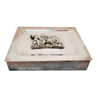 Vintage Silver-Plated Cigarette or Jewelry Box For Sale