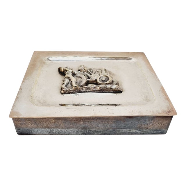 Vintage Silver-Plated Cigarette or Jewelry Box For Sale