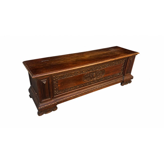 Large 19th Century Neo-Renaissance Carved Chest For Sale - Image 6 of 8
