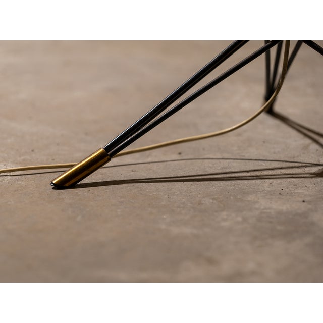 Mid-century floor lamp - Italy in opaline glass and iron European Plug (up to 250V).The wiring of this item may be...