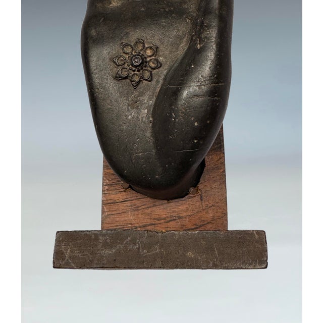 Bronze Buddha Hand Mounted on Wood Base For Sale In San Diego - Image 6 of 6