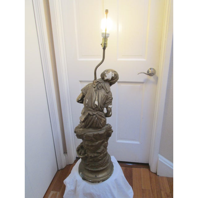 Sculptural Antique Gilt Lamp Attributed to Mathurin Moreau For Sale - Image 9 of 11