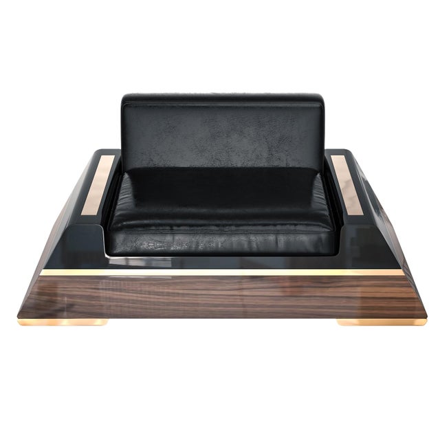 "Calamità" Club Chair With Walnut, Stainless Steel and Bronze Details Bizimyer Furniture. Unmatched. Unrivalled. Designed...