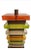 A beautiful Mid Century Modern stacked lucite table lamp. The lamp reminds me of the color of a roll of lifesavers. The...