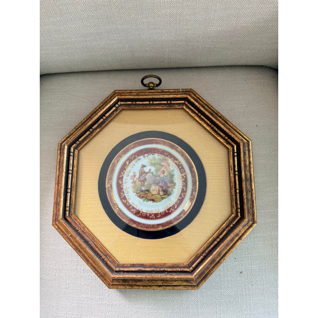 Victorian Limoges Fragonard Octagonal Framed Plates For Sale - Image 3 of 11