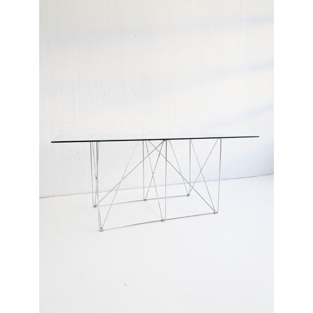 Foldable Steel and Glass Dining Table by Max Sauze, 1970s For Sale - Image 6 of 13
