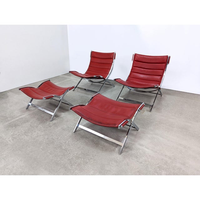 Armchairs and Ottomans attributed to Antonio Citterio, Italy 1980s, Set of 4 For Sale - Image 17 of 17