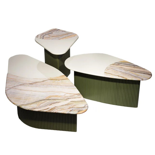 Not Yet Made - Made To Order Believe Tables in Lacquer and Onyx Stone by Luisa Peixoto, Set of 3 For Sale - Image 5 of 5