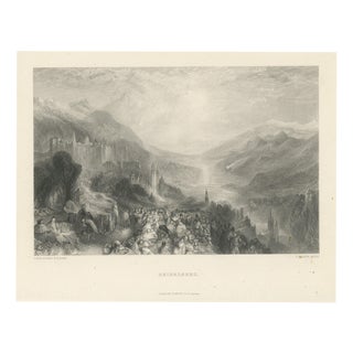 T.A. Prior, Heidelberg After j.m.w. Turner, 1880, Paper Engraving For Sale