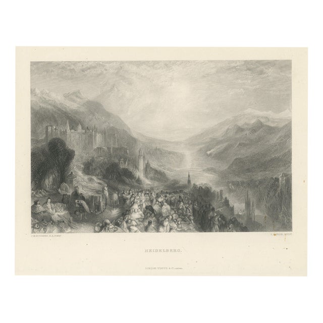 T.A. Prior, Heidelberg After j.m.w. Turner, 1880, Paper Engraving For Sale