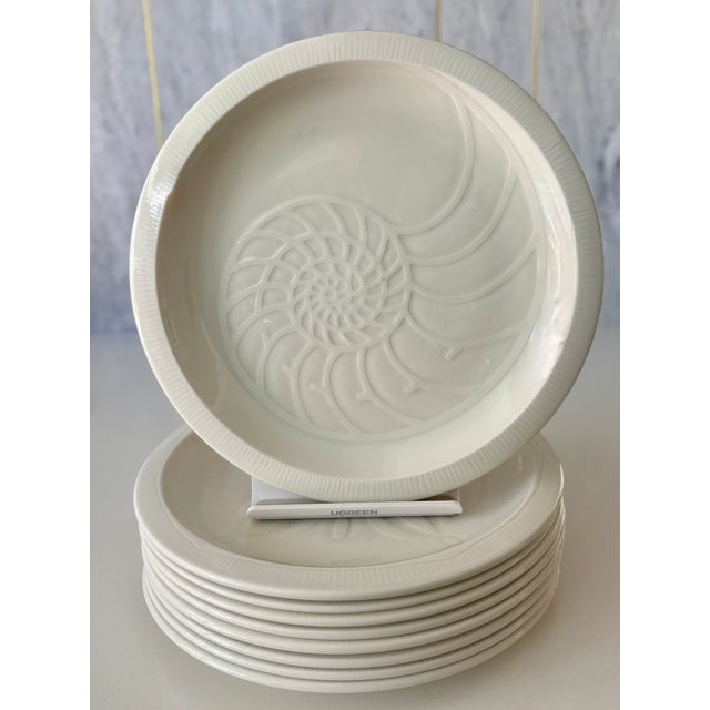 1970s 1970s Coastal Chic Franciscan Sea Sculptures Stoneware Luncheon Plates, Set of 8 For Sale - Image 5 of 11