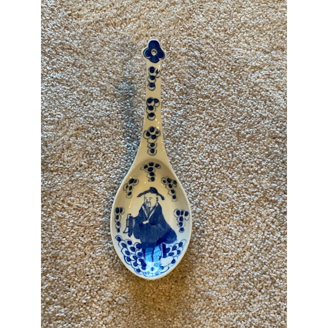 Blue Vintage Chinoiserie Spoon For Sale - Image 8 of 10