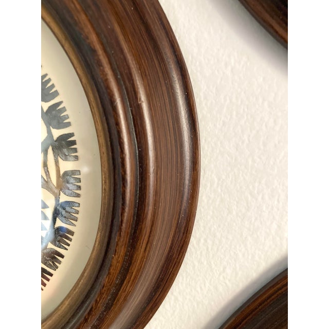 Late 20th Century Traditional Wycinanki Cut Paper Art in Round Frames - Set of Four For Sale - Image 9 of 9