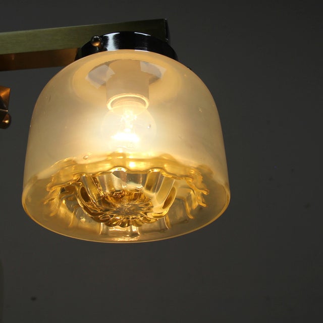 Italian Hanging Lamp with Murano Glass Shades, 1970s For Sale - Image 4 of 7