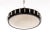 Drum-shaped pendant made of black lacquered metal with plastic inserts. The lower shade is made of granulated plastic,...