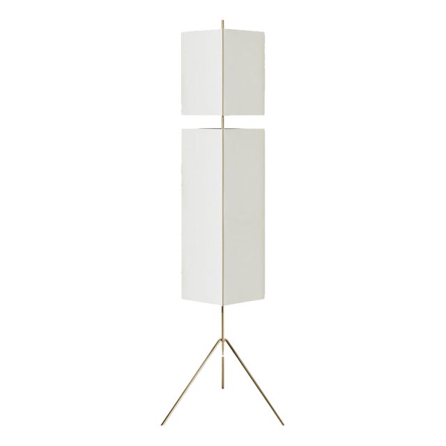 3T09 Bronze Structure and Ivory Fabric Floor Lamp by Neri & Hu for Cassina For Sale