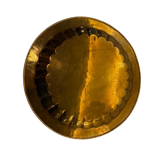 Mid 20th Century Vintage Sarna Indian Embossed Brass Collapsable Tray Table For Sale - Image 4 of 17