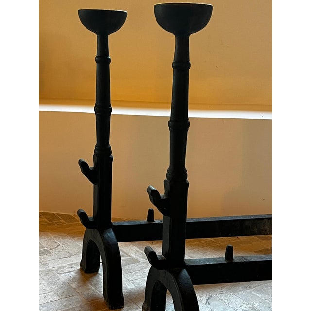 19th Century Cast Iron Landiers Andirons, Set of 2 For Sale - Image 3 of 9