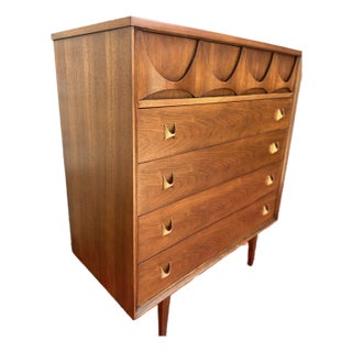 1960s Broyhill Brasilia Tall Dresser/ Chest of Drawers / Tallboy For Sale