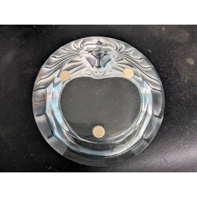 Lalique 1978 Authentic Lalique France Crystal "Tête De Lion" Lion Head Dish / Ashtray – Signed For Sale - Image 4 of 4