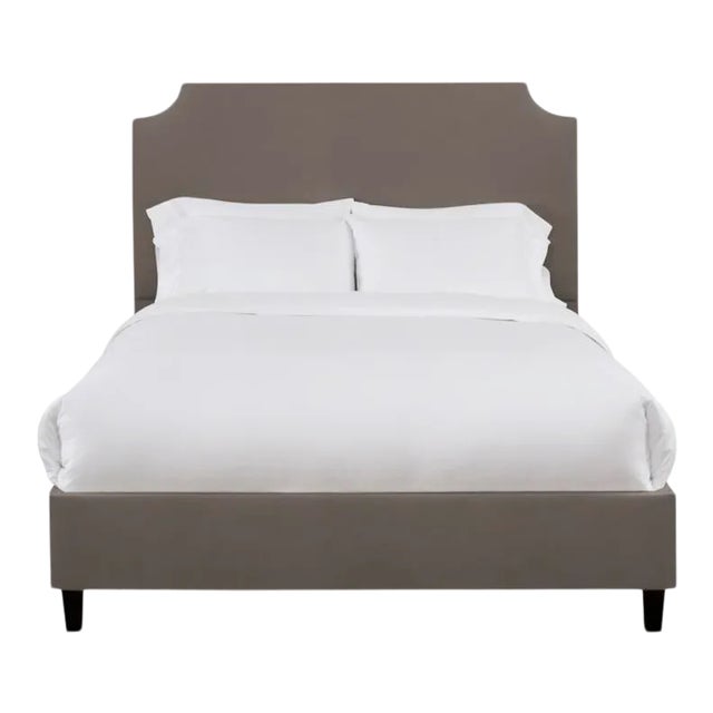 Reagan Full/Double Bedframe, Mushroom Velvet For Sale