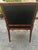Mid-Century Hollywood Regency Faux Bamboo & Tufted Black Leather Armchair For Sale - Image 10 of 11