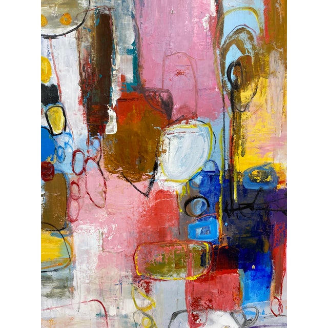 Wood Contemporary Abstract Original Oil Painting For Sale - Image 7 of 12