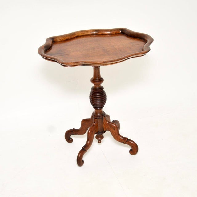 Wood Antique Victorian Walnut Occasional Side Table, 1880 For Sale - Image 7 of 7