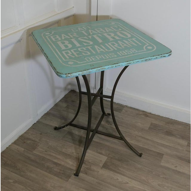 Vintage French Enamel Bistro Table, 1950s For Sale - Image 3 of 9