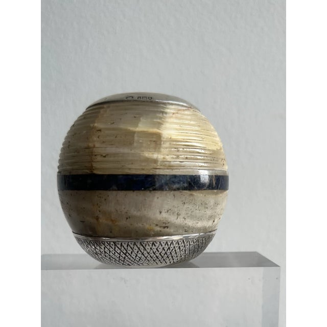 Antique Silver & Lapis Lazuli & Onyx Match Striker For Sale In Houston - Image 6 of 10