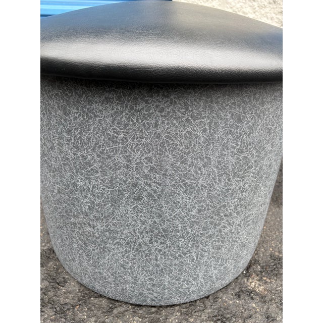 Vintage Modern Upholstered Vinyl Mushroom Stool For Sale - Image 9 of 12