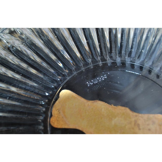 1950s Art Deco Round Clear Crystal Bowl Silver Plate Rim Italy Serveware For Sale - Image 11 of 13