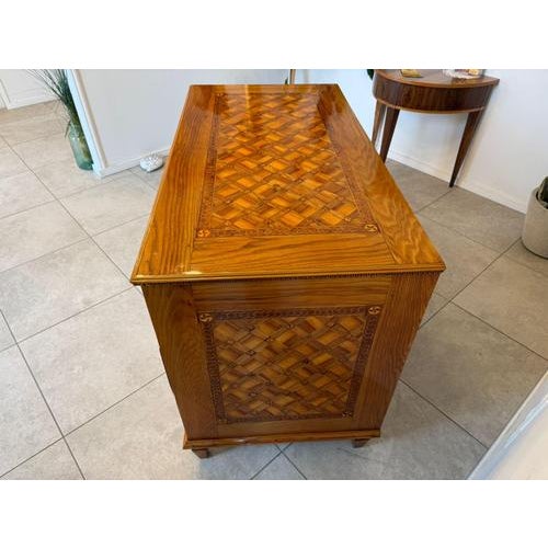 Baroque Walnut Veneer Shop Chest with Marquetry For Sale - Image 10 of 18