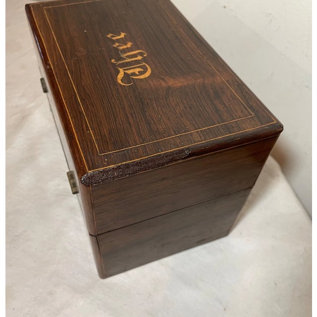 Antique 19th Century Handmade Marquetry Wooden Dutch Thee Tea Caddy Box For Sale - Image 12 of 12
