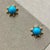 Contemporary Syna Turquoise Yellow Gold Earrings with Diamonds, a Pair For Sale - Image 3 of 5