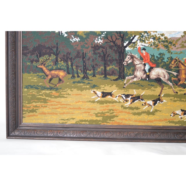 1940s Vintage Hunting Scene Tapestry, 1940 For Sale - Image 5 of 11