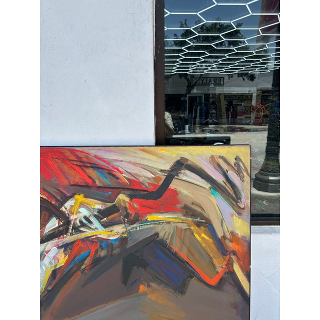 1970s Italian Abstract Painting by Luigi Voltolina For Sale - Image 4 of 5