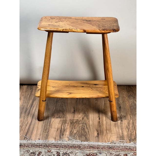 Vintage Wabi Sabi Bench From Spalted Maple Signed Neil Panyik For Sale - Image 4 of 9