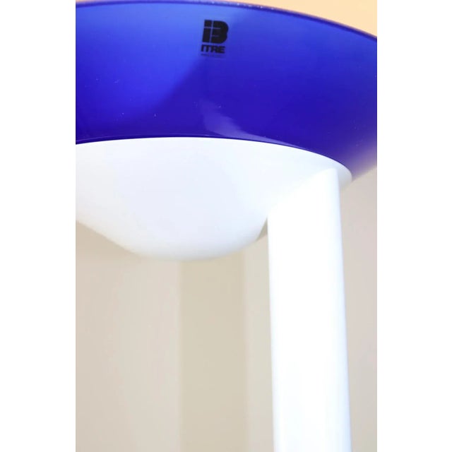 Mid-Century Modern Floor Lamp With Murano Blue Glass Shade For Sale - Image 9 of 12
