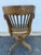 Victorian Antique Oak Bankers Chair With Hunters Green Seat For Sale - Image 3 of 12