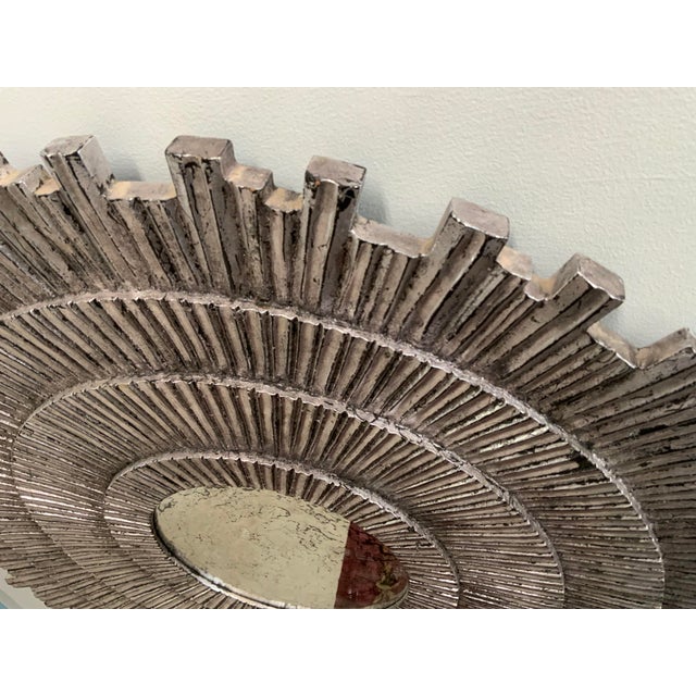 Vintage Silvered Sunburst Mirror For Sale - Image 9 of 13