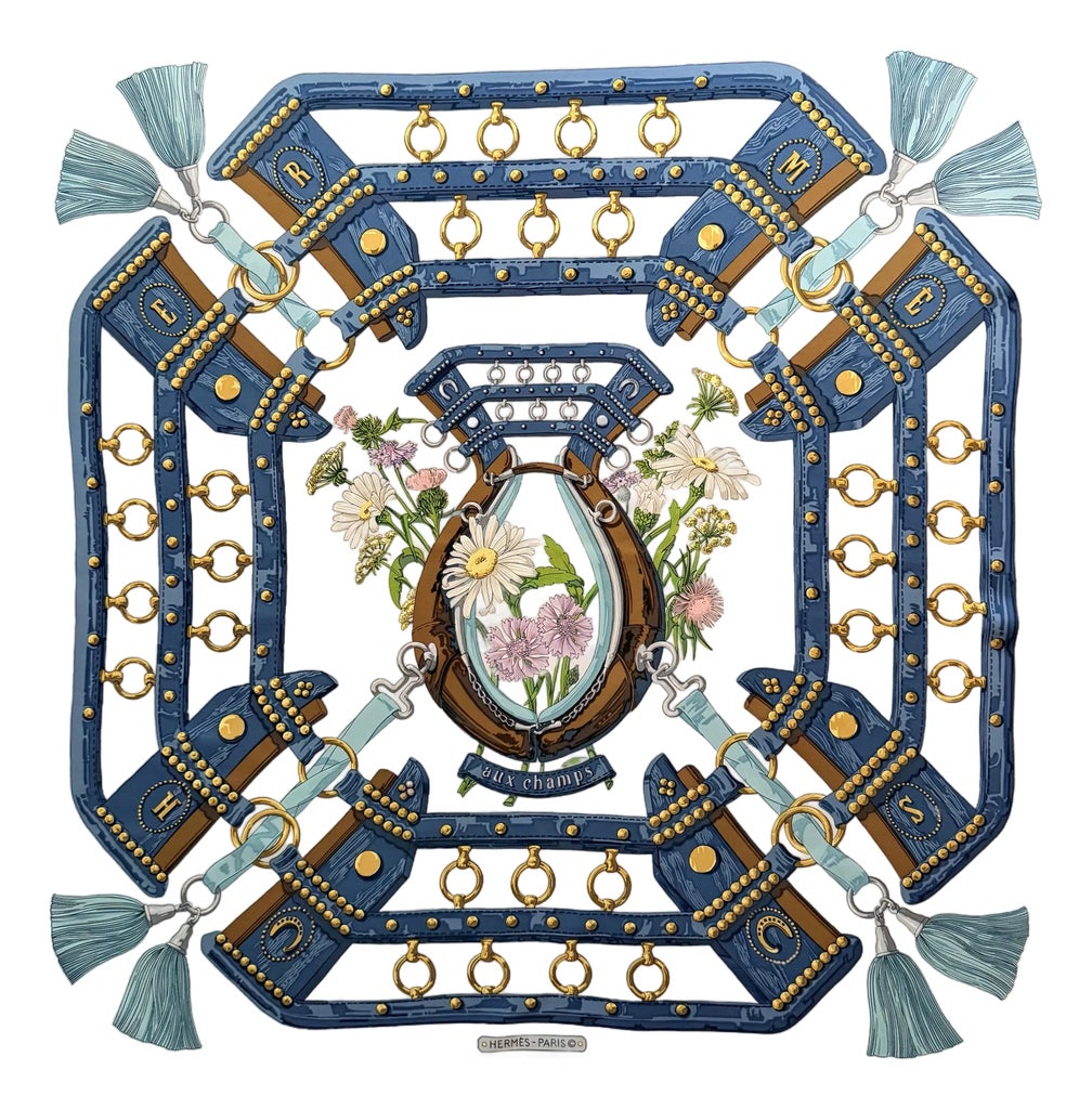 Hermès Aux Champs 1990 Silk Scarf by Caty Latham | Chairish